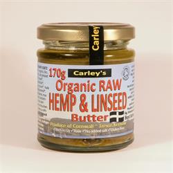 Organic Raw Hemp and Linseed Butter 170g, Carley's