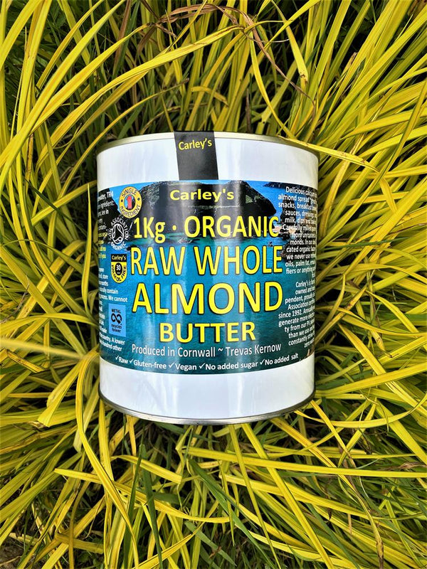 Organic SMOOTH RAW ALMOND Butter 1000g Eco Tin, Carley's