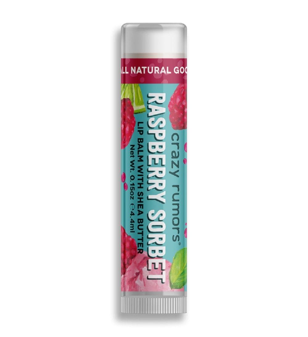 Raspberry Sorbet flavoured vegan lip balm 4ml, Crazy Rumors