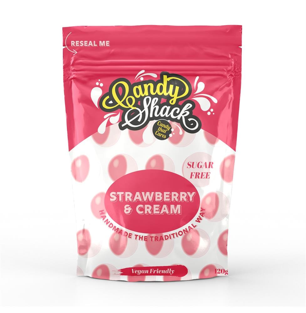 Sugar Free Strawberries & Cream Sweets 120g, Candy Shack