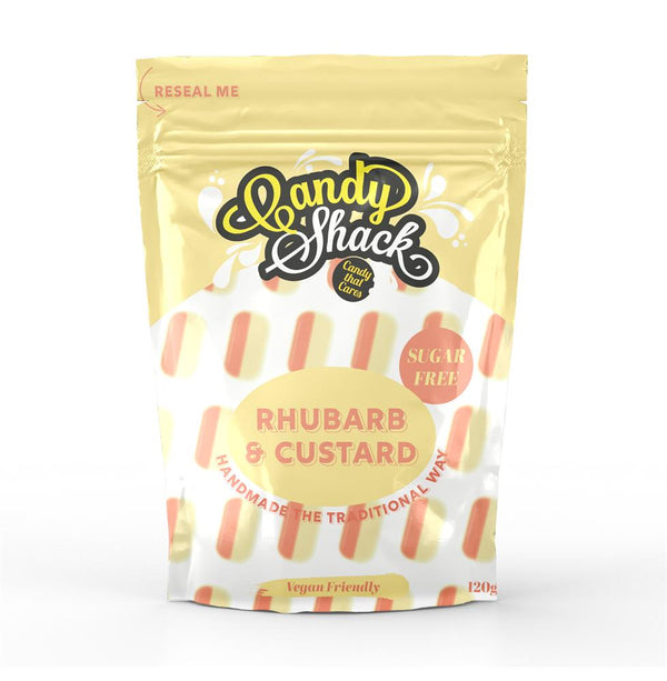 Sugar Free Rhubarb & Custard Sweets 120g, Candy Shack