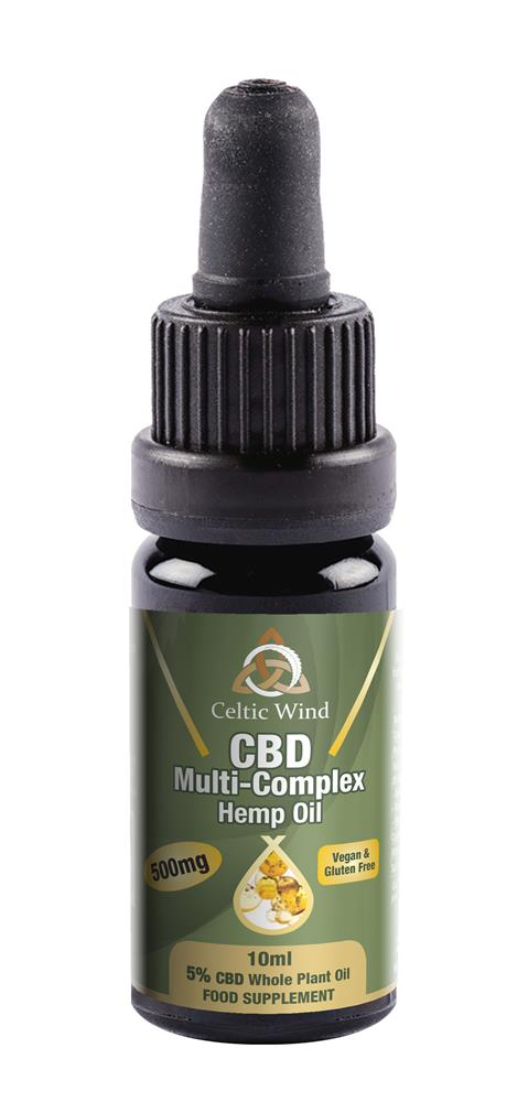 Multi-Complex Hemp CBD Oil 10ml 5%/500mg, Celtic Wind Crops