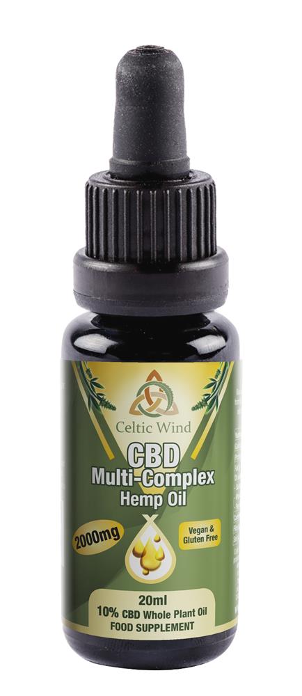 Multi-Complex Hemp CBD Oil - 20ml 10%/2000mg, Celtic Wind Crops