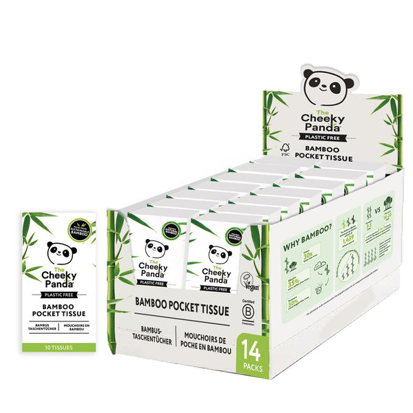 The Cheeky Panda Plastic Free Pocket Tissues 14 pack, Cheeky Panda