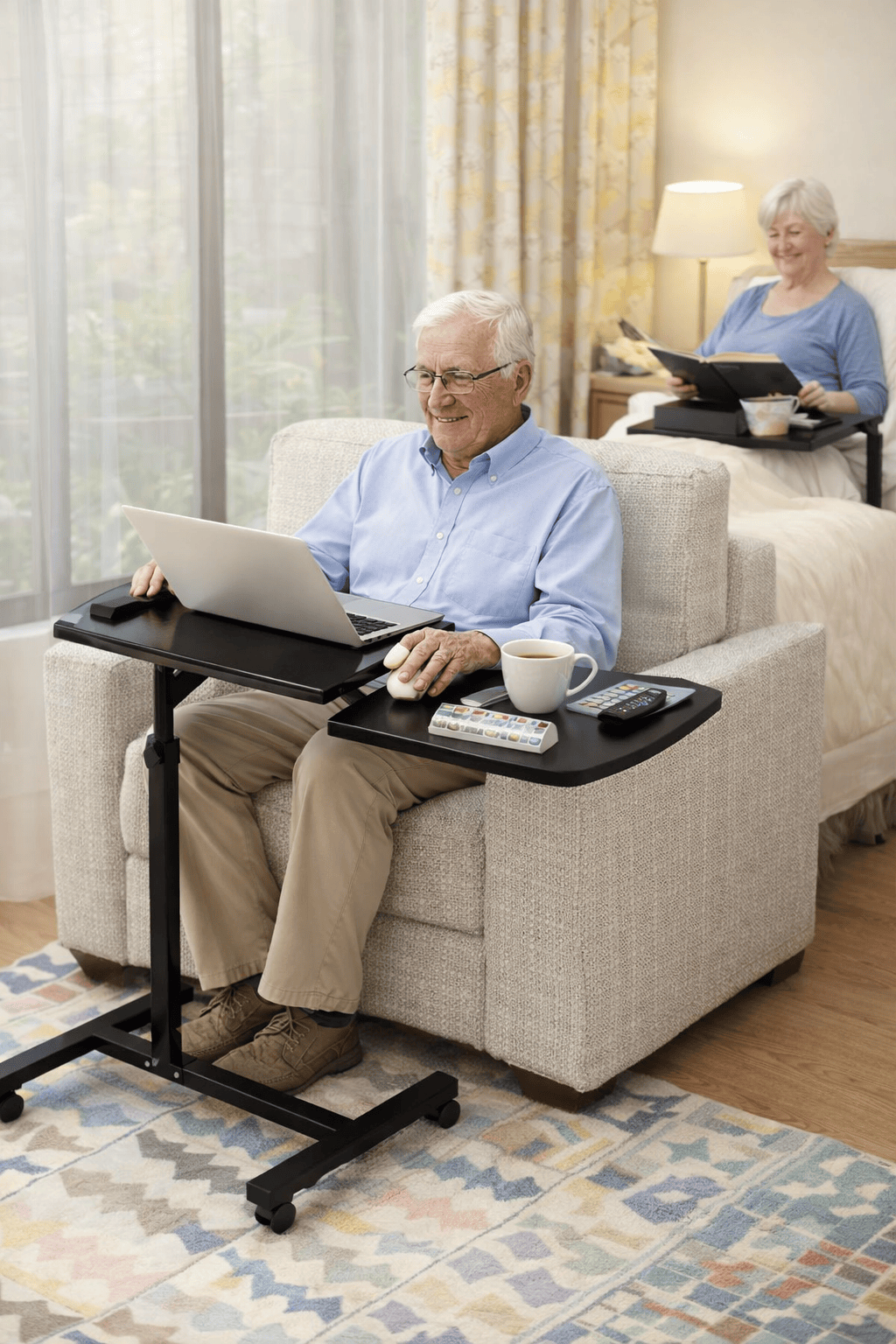 Daleside πάνω από το κρεβάτι και την καρέκλα τραπέζι - ύψος & γωνία ρυθμιζόμενο με κασκόλ