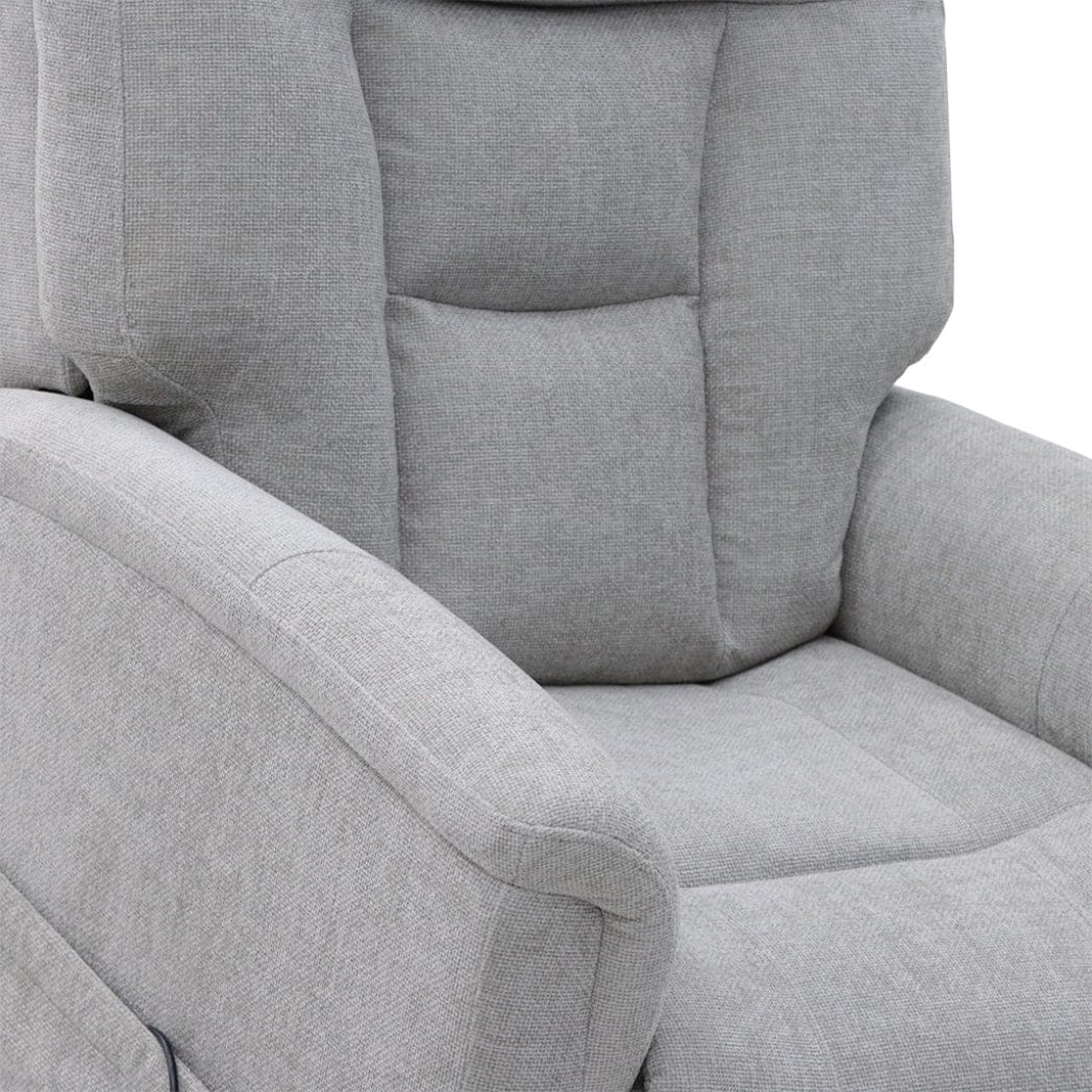 Corinthia Riser Recliner with Heat and Massage - Light Grey Chenille Fabric - image 7