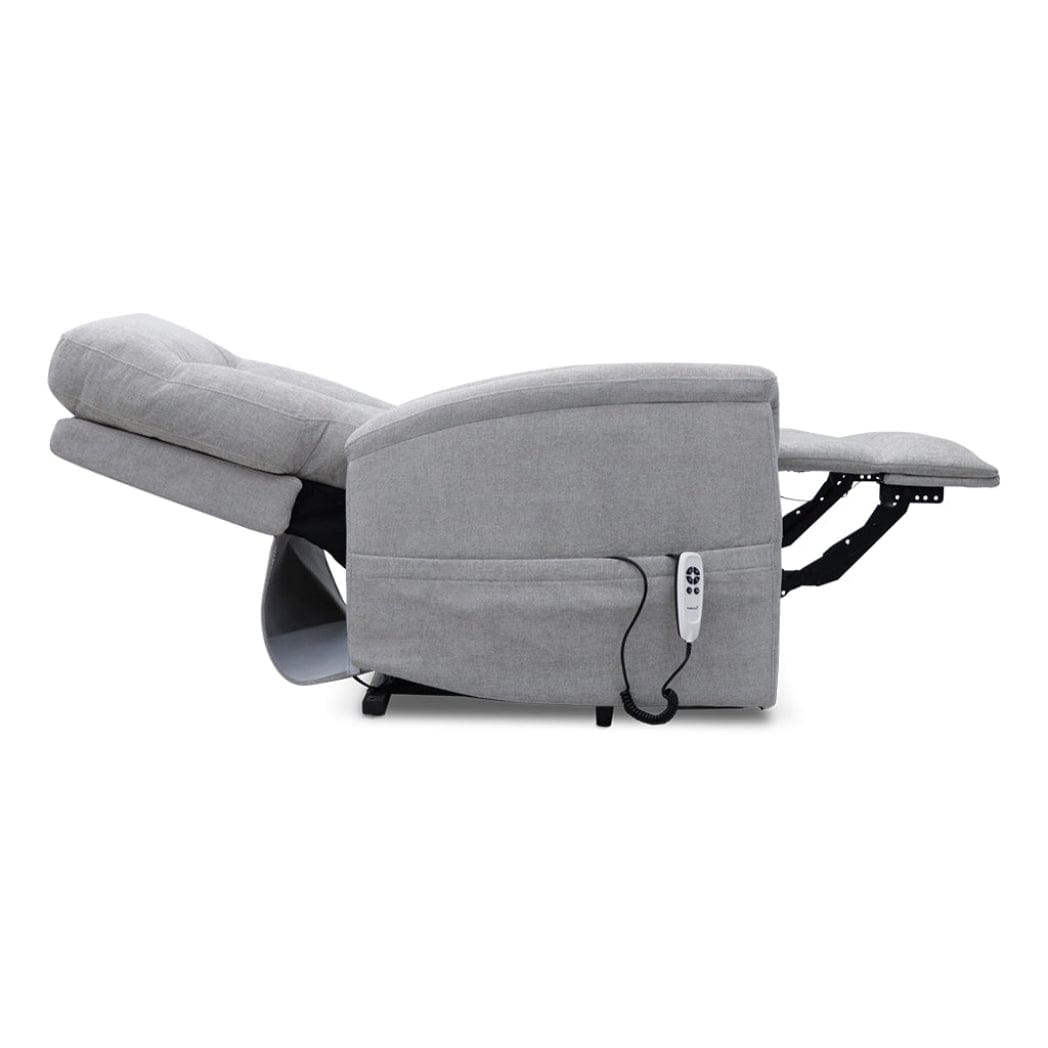 Corinthia Riser Recliner with Heat and Massage - Light Grey Chenille Fabric - image 4