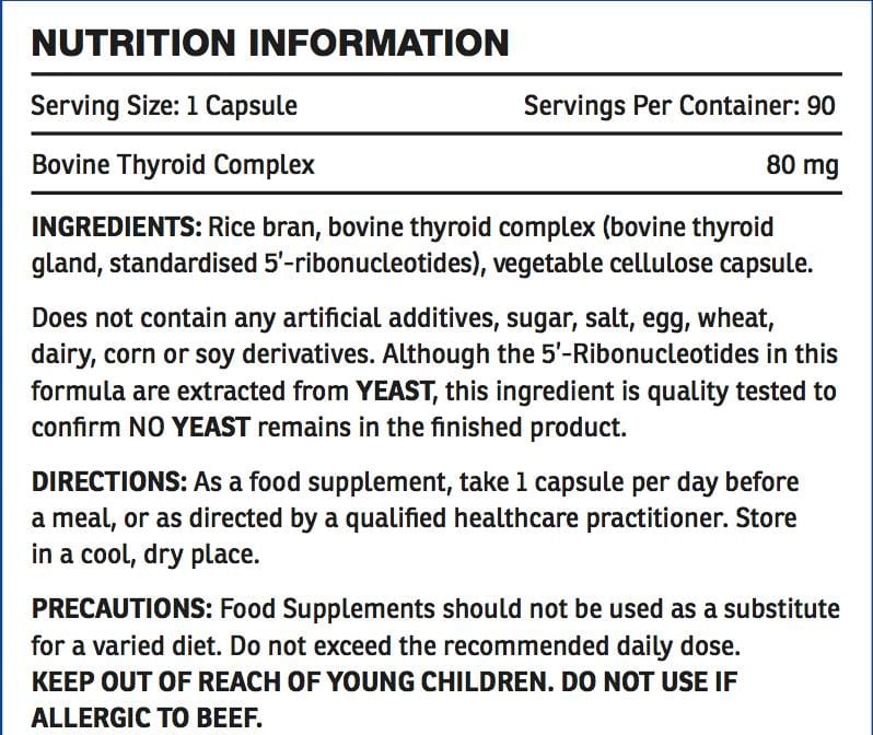 Metavive IV Bovine Thyroid (80 mg) - 90 caps