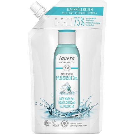 Gel de douche Sensitiv 2in1 Lavera Sensitiv avec de l'aloe vera biologique et de la kératine à base de plantes 500 ml