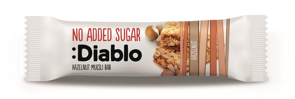 Hazelnut Muesli Bar 30g, Diablo Sugar Free