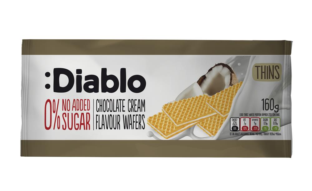 No Added Sugar coconut cream wafer 150g, Diablo Sugar Free