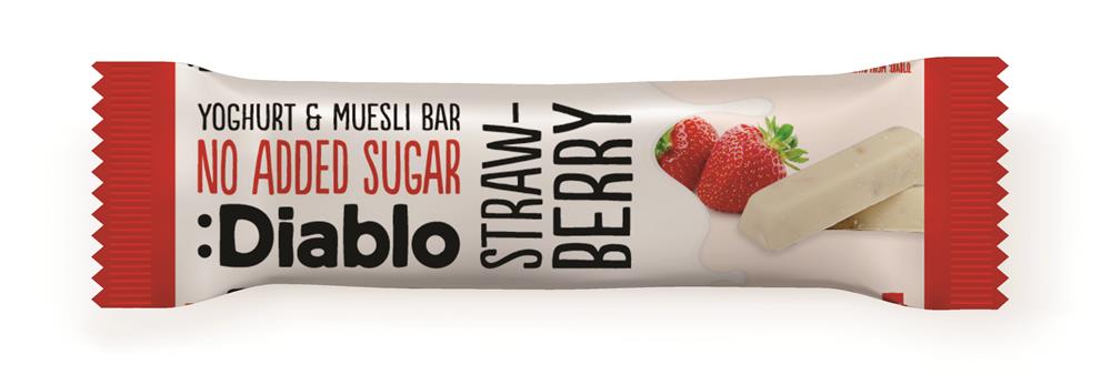 Diablo Yoghurt coated Strawberry Muesli Bar 30g, Diablo Sugar Free