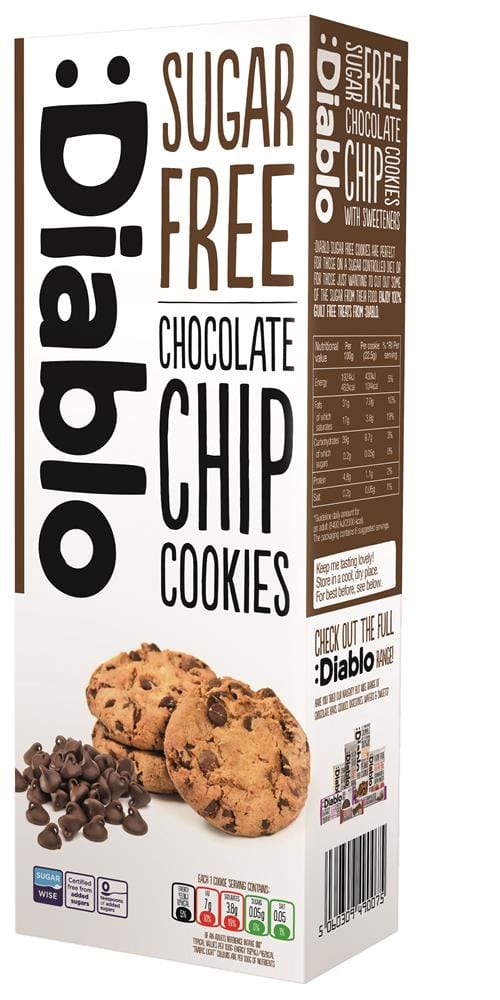 Chocolate Chip Cookies 130g, Diablo Sugar Free