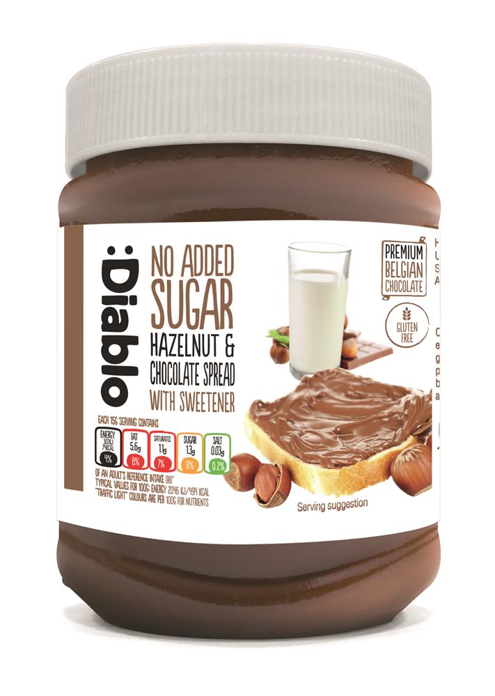 Hazelnut Chocolate Spread 350g, Diablo Sugar Free