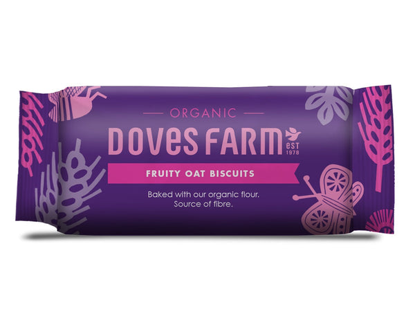 Organic Fruity Oat Biscuits 200g roll-pack, Doves Farm