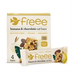 Organic Banana 70% Cocoa Chocolate Wholegrain Oat Bar 4x35g, Doves Farm