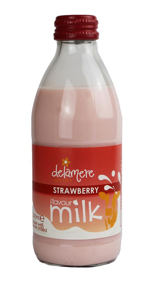 Delamere Dairy Strawberry Cows Milk 240ml, Delamere Dairy