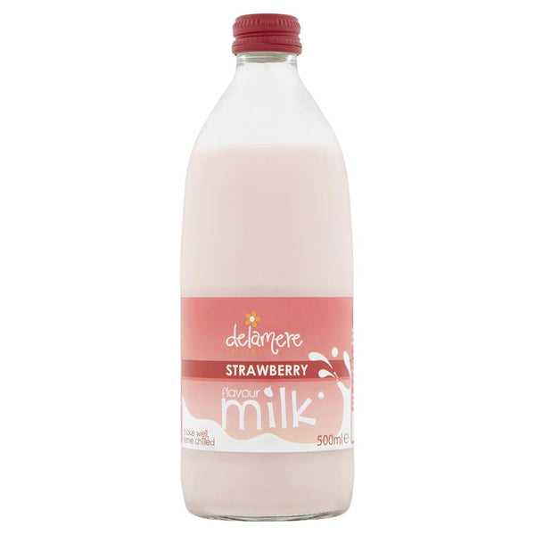 Delamere Dairy Strawberry Flavoured Cows Milk 500ml, Delamere Dairy