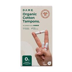 DAME Organic Cotton Super+ Tampons 16 Pack, Dame