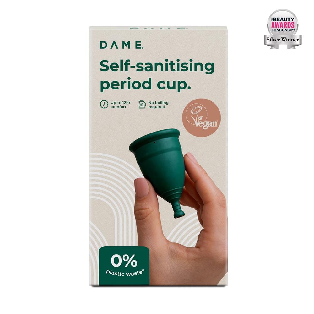 DAME Medium Self-Sanitising Period Cup with Drawstring Bag 1 Unit, Dame