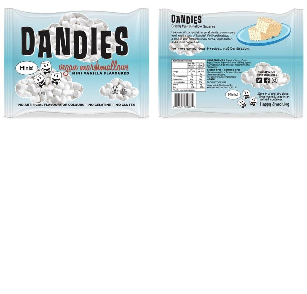 Dandies Mini Vegan Vanilla Marshmallows 'HOME BAKING/INGREDIENT', Dandies