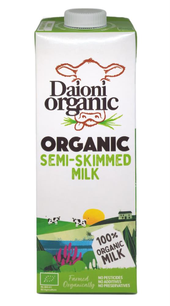 Daioni Organic Semi-Skimmed UHT Milk 1 Litre, Daioni Organic