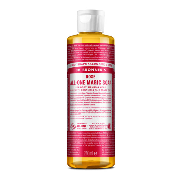 Organic Rose All-One Magic Soap 240ml, Dr Bronner