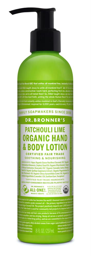 Org Patchouli Lime Lotion 236ml, Dr Bronner