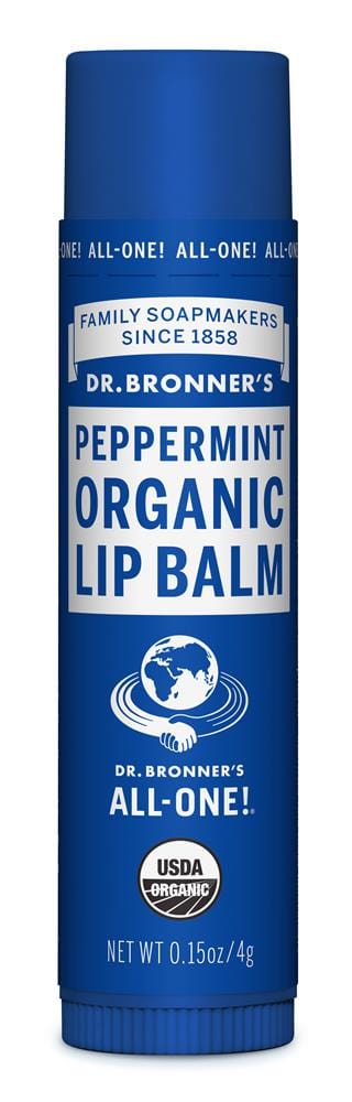 Org Lip Balm Peppermint 4g, Dr Bronner