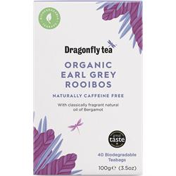 Organic Earl Grey Rooibos Tea 40 teabags, Dragonfly Tea