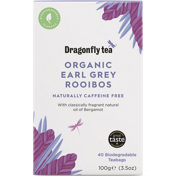 Organic Earl Grey Rooibos Tea 40 teabags, Dragonfly Tea