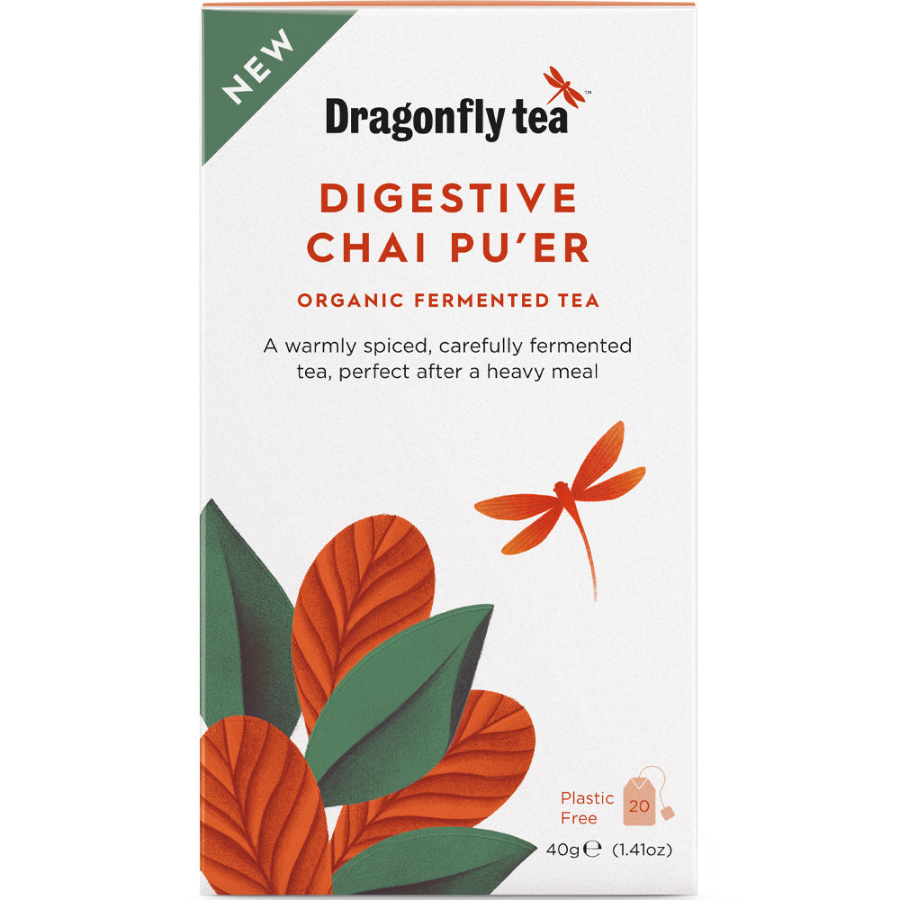 Digestive Chai Pu'er Organic Fermented Tea, Dragonfly Tea