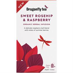 Dragonfly Sweet Rosehip & Raspberry Organic Herbal Tea 20 bag, Dragonfly Tea