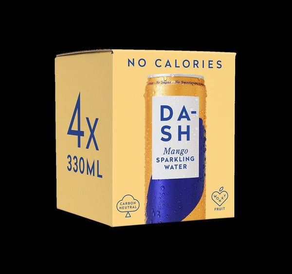 DASH Sparkling Mango 4 x 330ml, Dash