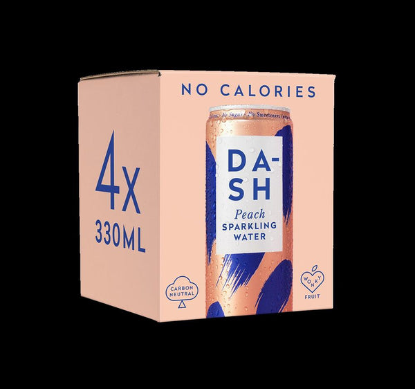 Dash Water Sparkling Peach 4pck x 300ml, Dash