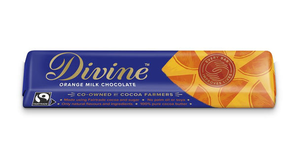 Orange Milk Chocolate 35g, Divine Chocolate