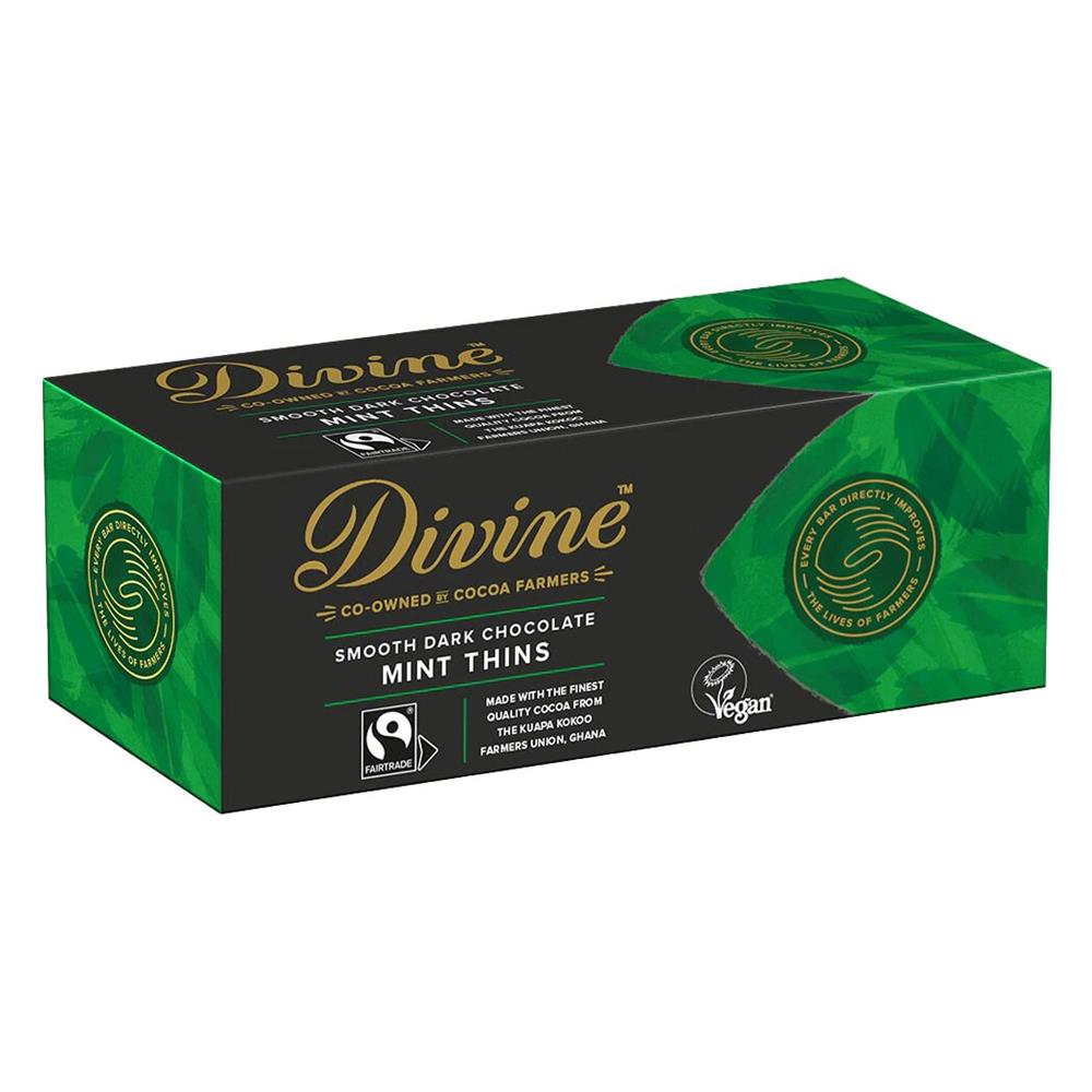 Fairtrade Dark Choc Mint After Dinner Thins 200g, Divine Chocolate