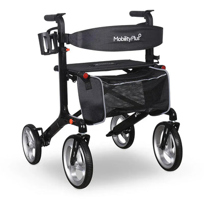 Welzo FlexStride Deluxe 2.0 Ultra-Light Folding Rollator with Seat