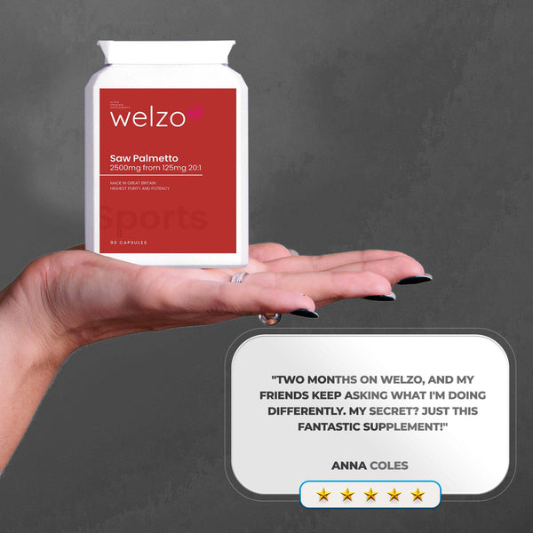 Welzo Saw Palmetto 2500mg from 125mg 20:1 Extract 90 Capsules