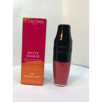 Lancome Matte Shaker 185 Orange Arty 0.20oz Liquid Lipstick Second Matte New