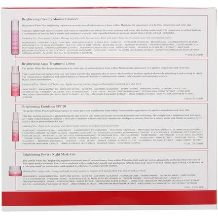 Clarins White Plus 4 Piece Gift Set Mousse Cleanser 150ml Brightening Emulsion