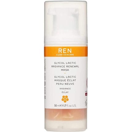 REN Clean Skincare Glycol Lactic Radiance Renewal Mask Exfoliating Gel Face Mask for Brighter Firmer Smoother Skin Reduces Fine Lines Refines Skin Texture Cruelty Free Step 2 Exfoliate