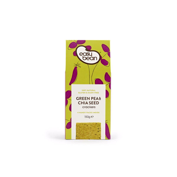 Green Pea & Chia Seed Crackers 150g, Easy Bean