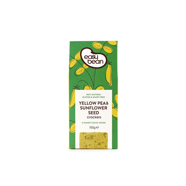 Yellow Pea & Sunflower Seed Crackers 150g, Easy Bean