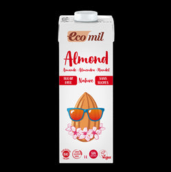 Organic Almond Drink 6% Sugar Free 1L, Ecomil