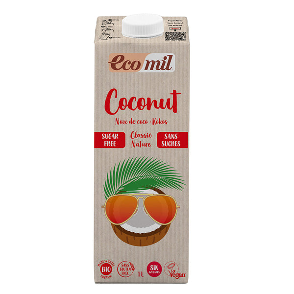 Organic Coconut Classic Drink Sugar Free 1L, Ecomil