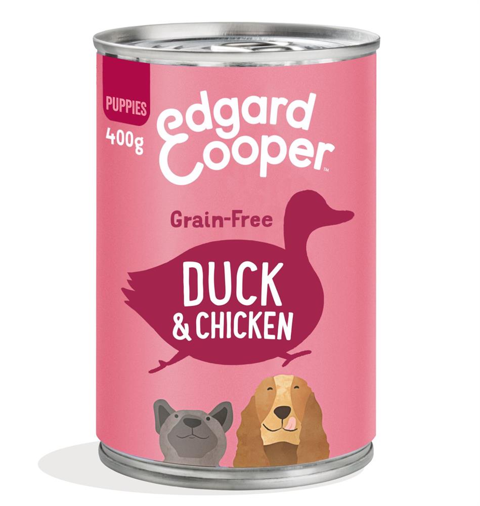 Wet Puppy Food Duck & Chicken with Banana Mango & Pea 400g, Edgard and Cooper