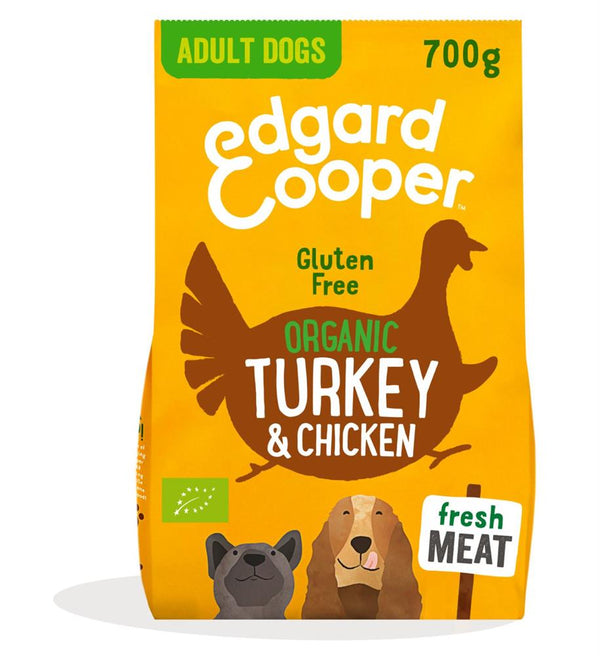 Dry Dog Food Organic Turkey & Chicken 700g, Edgard and Cooper