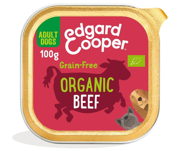 Organic Beef with Coconut & Chia Seeds Tray for Dogs 100g, Edgard and Cooper