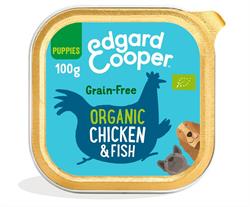 Organic Chicken & Fish Carrot & Pea Tray for Puppies 100g, Edgard and Cooper